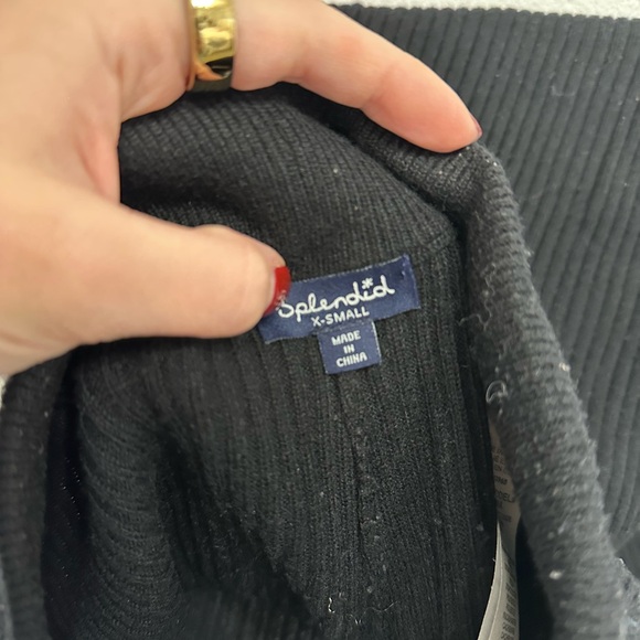 Splendid Black Ribbed knit lounge sweater pants - Picture 3 of 7